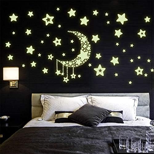 Zidne naljepnice sa sjajem u tamnim zvijezdama, svjetleće zvijezde i stropne naljepnice sa mjesecom dekor