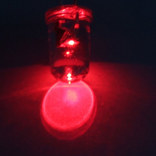 uxcell A16041800ux0404 1000 komada 5 mm prozirna kapa LED lampe Crvena 2 terminala, 0,2 širina, 1,02 dužina