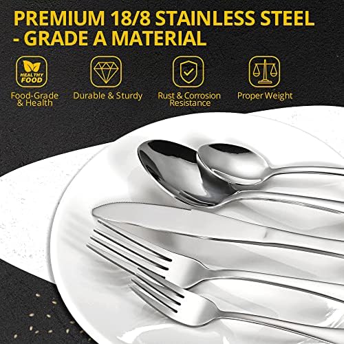 Set srebrnog posuđa od 30 komada, moderni Set pribora za jelo posuđa za jelo za 6, posuđe od nerđajućeg