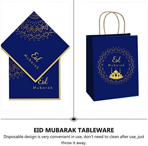 TOYANDONA plavi pribor Set 1 Set / 37kom Eid Mubarak posuđe za jelo za jednokratnu upotrebu jednokratni
