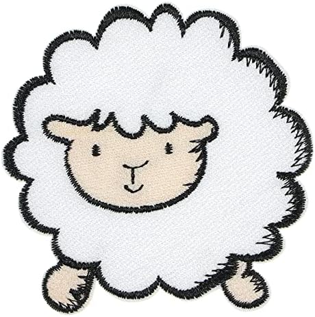 JPT - Bijele ovčje životinje Divlje janjete slatko crtani izvezeni aplicirani željezo / šivaju bodene značke