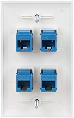 Ethernet zidna ploča 4 Port, Cat 6 zidna ploča žensko-žensko kompatibilno sa Cat7 / 6 / 6e / 5/5e Ethernet