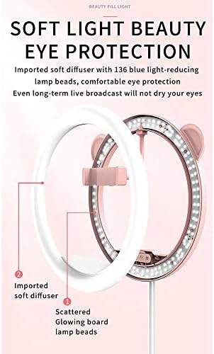 ZSEDP 10 LED sklopivo tijelo prstenasto svjetlo trobojno svjetlo za punjenje Sa postoljem za Selfie Makeup Photography Video stalak za lampu za prijenos uživo