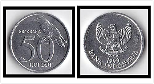 Azija [25 komada u cijelom zapreminu] Indonezija 50 Rupee Coins 1999 Izdanje strana kovanica