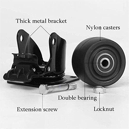 HJRD točkovi, 4pcSnitureriture okretni teški crni gumeni 50mmor / kotačići kotača, nosivost 100kg po kotaču