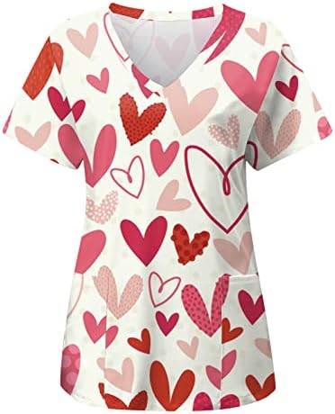 Piling za žene, cvjetno grafički štampani V-izrez kratki rukav labavog kroja T-Shirt ženski piling Top Print