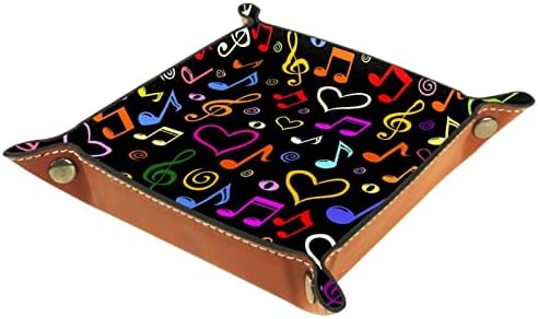 Tacameng uzorak muzičkih nota, otvorene kante za skladištenje u kući ladica za nakit poslužavnik kožna ladica