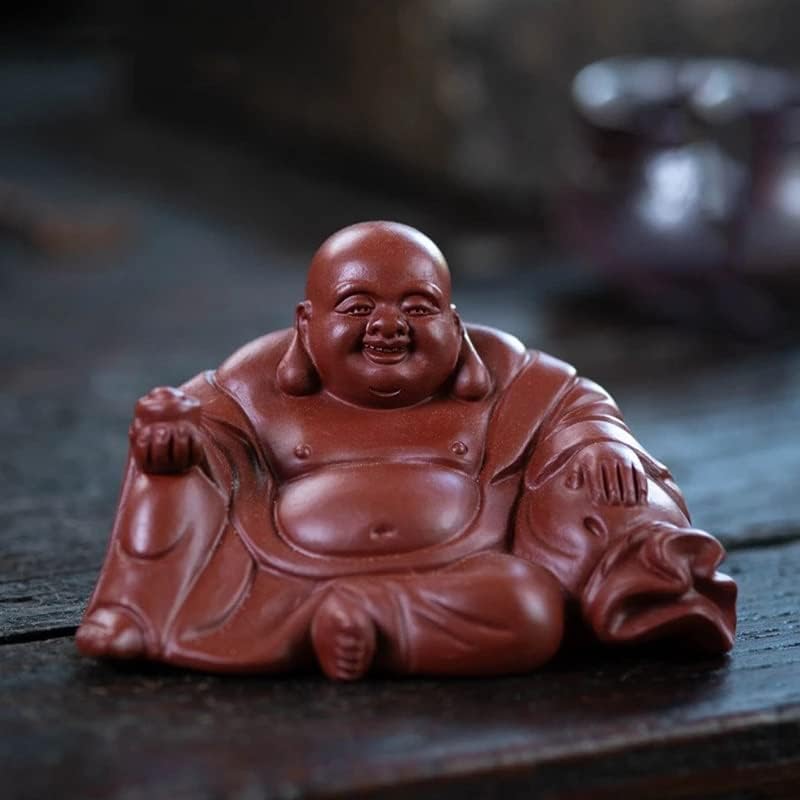 N / A Purple Clay Tea PET Lucky Maitreya Buddha Kip Sculpture Ornamenti ručno rađeni čaj Figurinski zanat