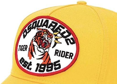 Dsquared2 tigar patch ikonski bejzbol kapa kapa žute, žute boje