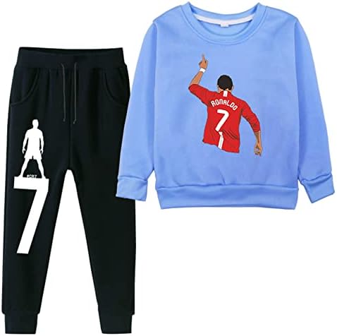 Umocan Boy Girls CR7 Duge ruke dugih rukava i sportske hlače-Cristiano Ronaldo 2 komada odijela TrackSit