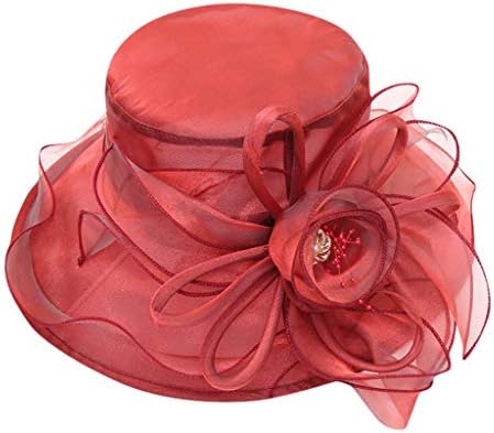 Ženska crkva vjenčanica Fascinatori širokim rukom od ruba šešira za sunčani stil cvjetni mladenci čaj za