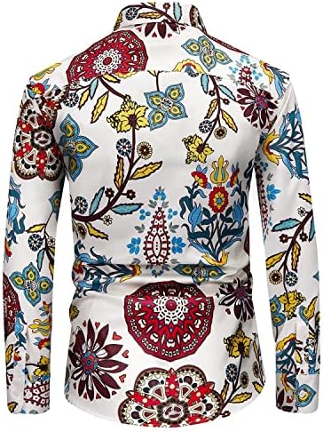 Bolcguri muški cvjetni gumb niz dugi rukav košulju s dugim rukavima Ispis 3D retro cvjetni, cvjetni majice