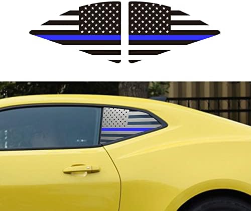 Hhlou za Chevy Camaro Quarter prozor Američkoj zastavi Dekal kompatibilan sa Chevy Camaro -2022, mat