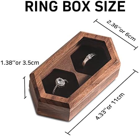 Kutija sa dvostrukim prstenom za svadbenu ceremoniju drveni rustikalni Držač prstena Mr and Mrs Ring Box