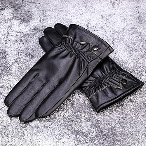 N / A muške zimske biciklističke kožne rukavice koža na otvorenom Plus baršunaste guste Vjetrootporne tople