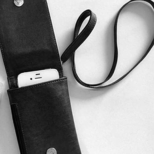 Ručni linijski crtež uzorak Telefon novčanik torbica Viseća mobilna torbica Crni džep