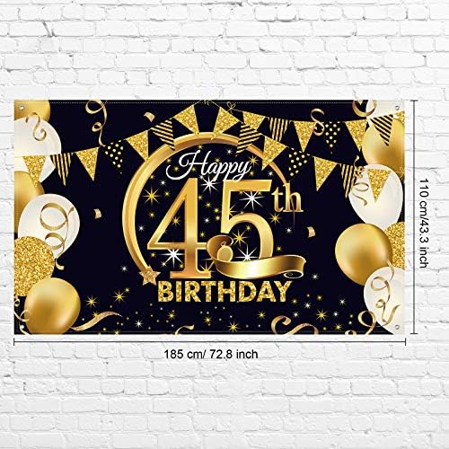 Dekoracija rođendanske zabave izuzetno velika tkanina crno zlato znak Poster za Anniversary Photo Booth