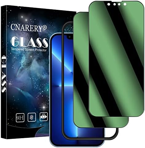 Cnarery [2 Pakovanje][puna pokrivenost] zelena zaštita ekrana za privatnost za iPhone 13 Pro Max, [jednostavan