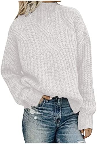 Proljetne odjeće za žene, bijeli džemper siva dukserica Ženska džemper 10 Ženski povremeni visoki vrat Čvrsti