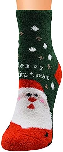 Božićne ženske tople čarape Coral Fleece uzorak žene bedrine visoke čarape Prozračne udobne čarape Čarape