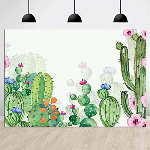 Akvarel kaktus pozadina za fotografiju kaktusa cvjetni rođendanski foto Studio pozadina vinil 5x3ft Fiesta