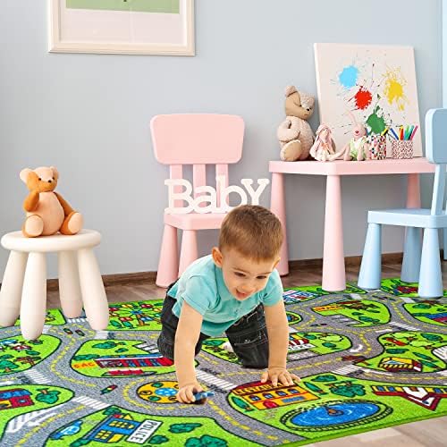 Toyvelt Kids Carpet Playmat Car Propise - City Life Education Road Traffic Tepih Multi Color Play Mat -
