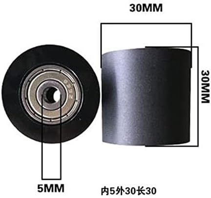Larro Crni ležaj gumeni promjer kotača 30mm Visina 30mm Voženi pullej Mute Vodič Dupli ležaj 1pcs