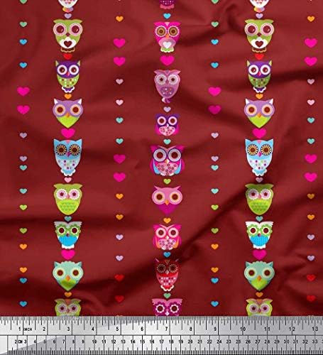 Soimoi pamučni dres tkanina srce & Owl Kids tkanina štampa po dvorištu širine 58 inča
