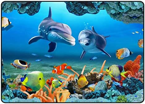Xollar 80 x 58 u velikim dječjim prostircima Podvodne svjetski životinje Mekani vrtić za djecu Playmatt