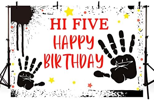 Ablin 7x5ft Happy 5th rođendan Hied Pet 5. rođendana ukrasi za ručno ispis Fotografija Pozadina vinilnog