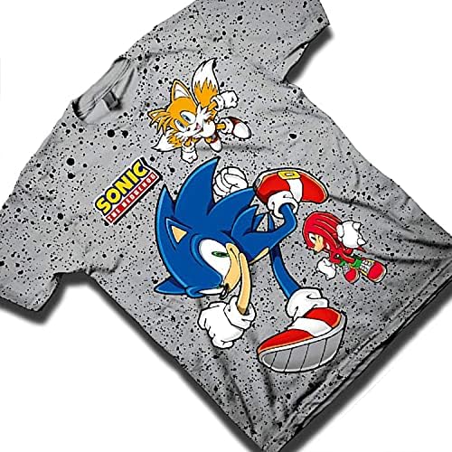 Sega Boys Sonic The Hedgehog Shirt-Featuring Sonic, Tails, and Knuckles - the Hedgehog Trio-Official T-Shirt