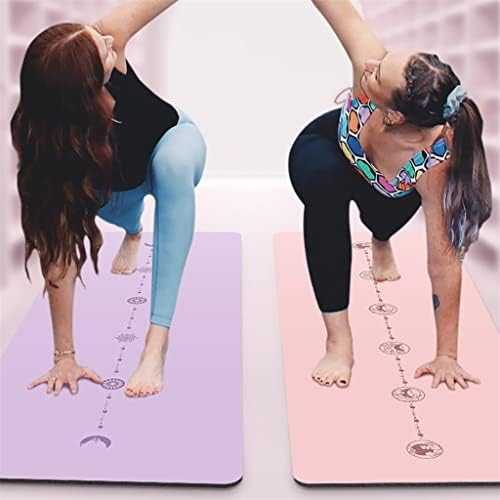 Wdbby 5mm Yoga Mat gumena sa pozicionom linijom tepih Sportska prostirka za početnike ekološke fitnes prostirke