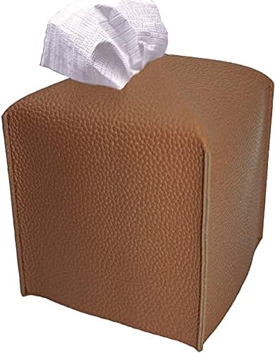 Kutija za tkivo Cover PU kožna kvadratna kutija za tkivo držač sa čičak donjim pojasom za kancelarijske