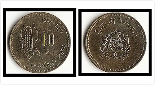 Afrika Maroko 10 Swance Coins F.A.O Hrana i poljoprivredna kovanica 1987 Izdanje Connect Coin Coin Coon