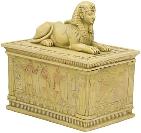 EBROS Egipatski čuvar sfinga Dekorativna pravokutna kutija u obliku pješčanika 4,25 Dugi klasični spomenik