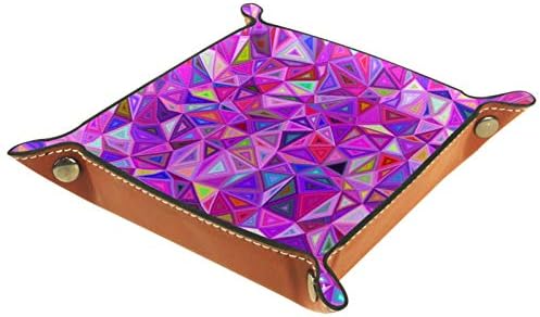 Folding Rolling Dice igre Tray koža Square nakit ladice & gledati, ključ, novčić, Candy Storage Box Pink