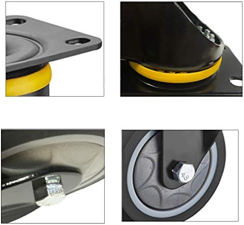 Teški točkovi za točkove-4pcs okretni industrijski tanjur, točkovi za gumenu kolica, sa sigurnosnim dvostrukim