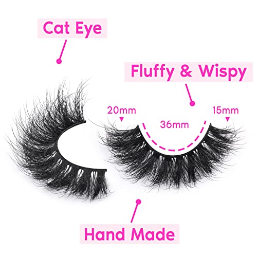 Mink Lashes False Eye lashes prirodni izgled Fluffy Curly lažni trepavice debeli dugi volumen Cat Eye Lashes