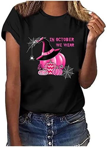 Ženska Slatka svijest o dojku Tee Majica Loos Sleeve Falls 2022 u listopadu nosimo grafičku tuniku svinjskih