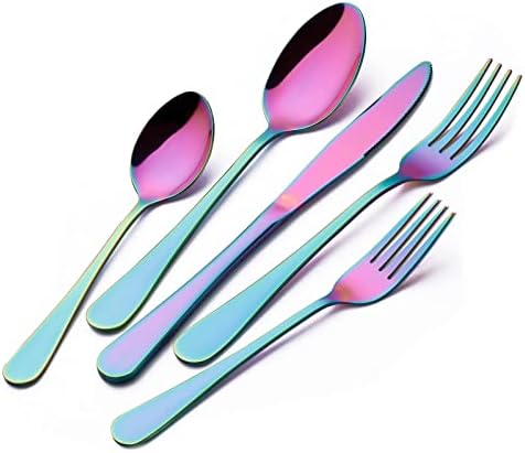 20-dijelni Rainbow SET srebrnog posuđa & 5 pari Ramen Sushi štapića za jelo & amp; 8-dijelni set putnog