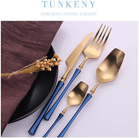 Tunkeny set srebrnog posuđa od 48 komada za 12, vrhunski set posuđa od nerđajućeg čelika, izdržljiv Set posuđa za jelo u kućnoj kuhinji, uključuje set kašika za viljuške, završna obrada ogledala, može se prati u mašini za sudove