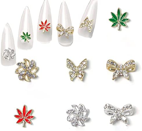 Jesen čari za nokte leptir Nail Art Charm dekoracija Rhinestones za nokte šareni kristali noktiju 3D za