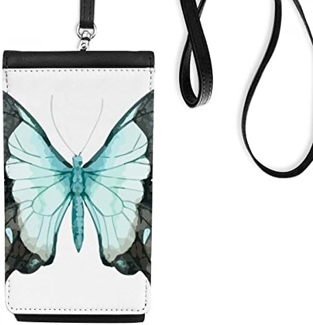 Leptir s plavim krilima Telefon novčanik torbica Viseća mobilne torbice Crni džep