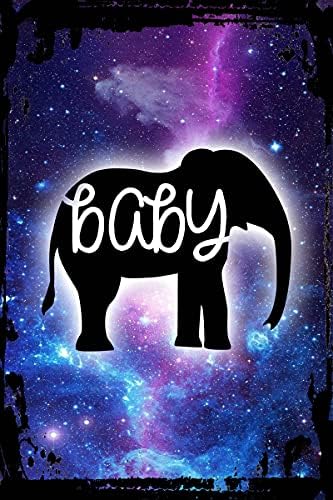Galaxy Inspirational Wall Art baby elephant family love stado child newborn silhouette Metal Wall Art Decor
